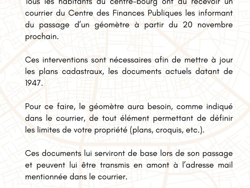 Information remaniement cadastral