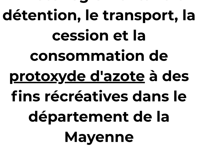 Protoxyde d'azote - Arrêté préfectoral